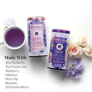 The Republic of Tea Beautifying Botanicals® Daily Beauty Blueberry Lavender Herbal Tea Bags(36 count)