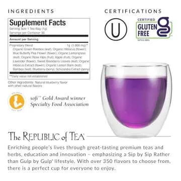 The Republic of Tea Beautifying Botanicals® Daily Beauty Blueberry Lavender Herbal Tea Bags(36 count)