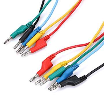 Sumnacon 5pcs Banana to Banana Plug Test Lead Set, 4mm Stackable Banana Plug Wire Test Cable Lead for Multimeter, Electrical Test Wire 1000V/15A