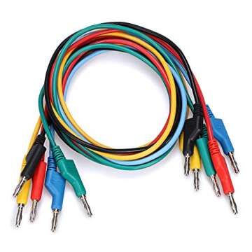 Sumnacon 5pcs Banana to Banana Plug Test Lead Set, 4mm Stackable Banana Plug Wire Test Cable Lead for Multimeter, Electrical Test Wire 1000V/15A