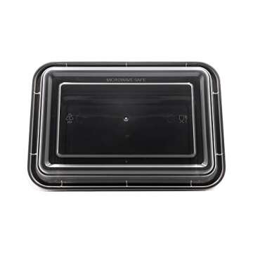 New Century, 50-Pack [32 oz] 1-Compartment Food Container - Rectangular Meal Prep Bento with Lid - Portable Lunch Box - Stackable - BPA Free - Freezer/Microwave/Dishwasher Safe - Reusable Storage