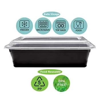 New Century 50-Pack Meal Prep Containers - Stackable and Reusable