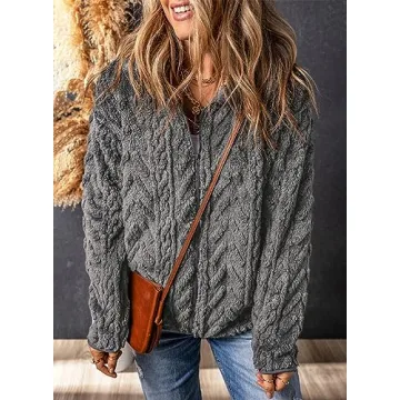 Fleece Warm Jacket for Women - Casual Zip Up Style