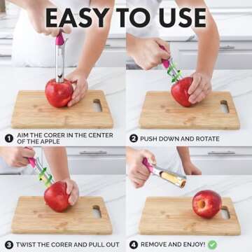 Zulay Kitchen Premium Apple Corer Tool for Easy Fruit Coring