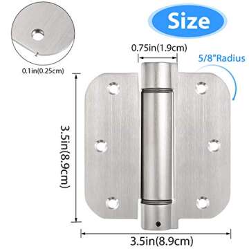 Qkenvo 3.5 Inch Self-Closing Door Hinges - Durable Stainless Steel (3 Pack)