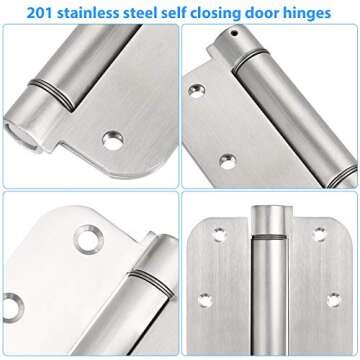 Qkenvo 3.5 Inch Adjustable Self-Closing Door Hinges