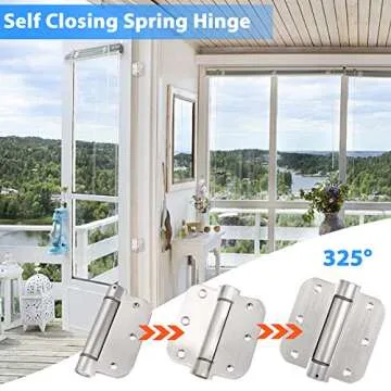 Qkenvo 3.5 Inch Adjustable Self-Closing Door Hinges