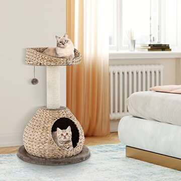 Tangkula Modern Cat Tree for Large Cats - Stylish & Durable