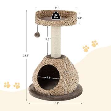 Tangkula Modern Cat Tree for Large Cats - Stylish & Durable