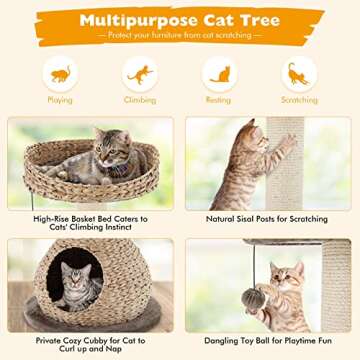 Tangkula Modern Cat Tree for Large Cats - Stylish & Durable