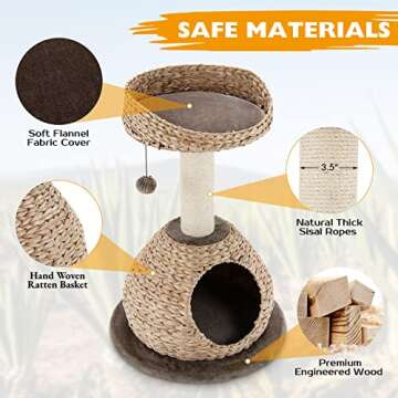 Tangkula Modern Cat Tree for Large Cats - Stylish & Durable