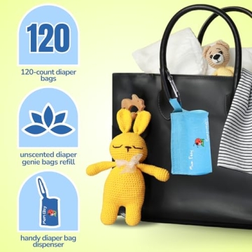 Mom Easy Compostable Diaper Bags - 120 Counts for Parents