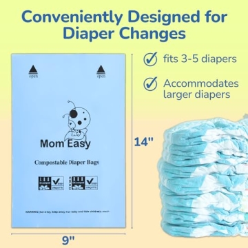 Mom Easy Compostable Diaper Bags - 120 Counts for Parents
