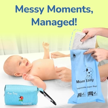 Mom Easy Compostable Diaper Bags - 120 Counts for Parents