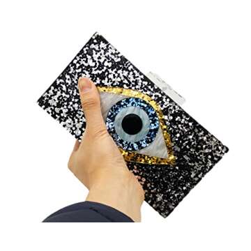 LETODE Clutch Purses for Women - Evil Eye Acrylic Evening Bag with Chain