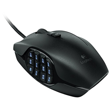Logitech G600 MMO Gaming Mouse, RGB Backlit, 20 Programmable Buttons, Black