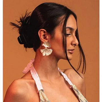 LOKLIFFAI Ginkgo Leaf Earrings - Stylish Gold Statement Jewelry