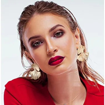 LOKLIFFAI Ginkgo Leaf Earrings - Stylish Gold Statement Jewelry