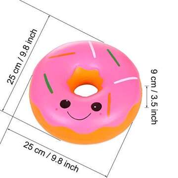 Anboor 9.8 Inches Squishies Jumbo Donut Kawaii Scented Soft Slow Rising Doughnut Squishies Stress Re...