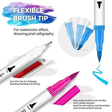 GC 100 Dual Tip Brush Pen Set for Art and Calligraphy