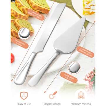 Elegant FTAKRY Wedding Cake Cutting Set - Rose Gold