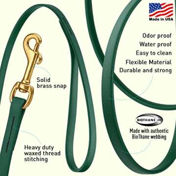 Viper K9 Biothane Working Dog Leash Waterproof Lead for Tracking Training Schutzhund Dog Sport & Sea...