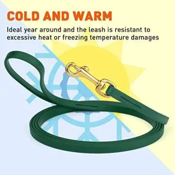 Viper K9 Biothane Working Dog Leash Waterproof Lead for Tracking Training Schutzhund Dog Sport & Search - Odor-Proof Long Line with Solid Brass Snap for Puppy Medium and Large 1/2" x 15ft Hunter Green