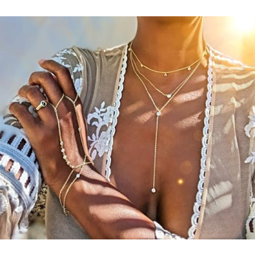 14k Gold Vermeil Y Lariat Necklace for Women