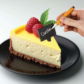 HIC Kitchen Slate Cheese Marker Set, Natural Slate, 7-Piece Set