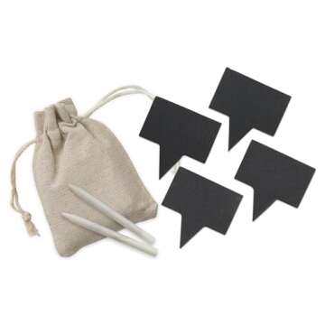 HIC Kitchen Slate Cheese Marker Set, Natural Slate, 7-Piece Set