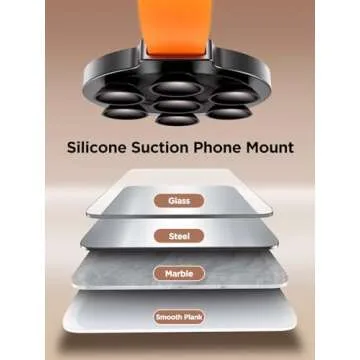 JOYROOM Magnetic Suction Cup Phone Mount, Silicone Suction Phone Case Grip Stand Holder for MagSafe, Hands-Free Mirror Shower Phone Holder Mount Fit iPhone 16 Pro Max, TikTok Creator|Videos|Selfies