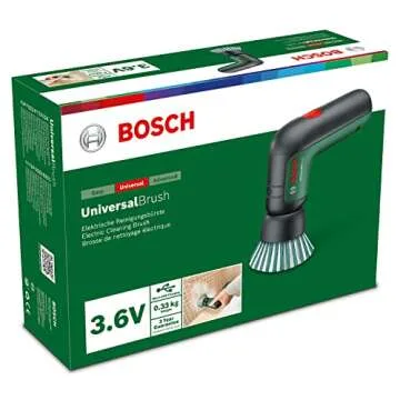 Bosch DIY 3.6V Cordless Cleaning Brush (Body, Hard Brush, Detail Brush, Pad Holder, Hard Polishing Bad, Soft Polishing Pat, Micro USB Cable Included) Brush Waterproof Function, Water Cleaning