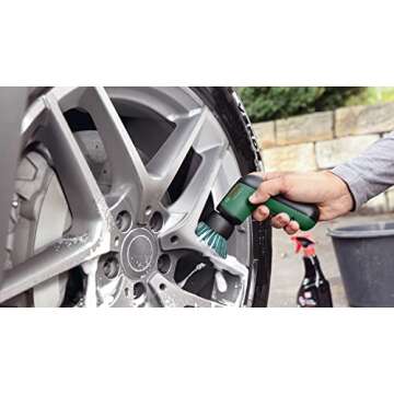 Bosch DIY 3.6V Cordless Cleaning Brush (Body, Hard Brush, Detail Brush, Pad Holder, Hard Polishing Bad, Soft Polishing Pat, Micro USB Cable Included) Brush Waterproof Function, Water Cleaning