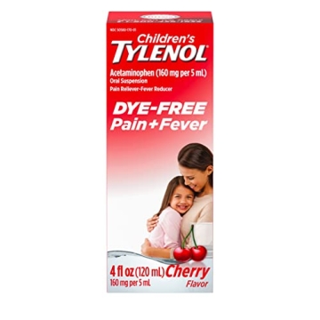 Tylenol Children's Liquid Oral Suspension Pain Reliever & Fever Reducer with Acetaminophen, Aspirin-...