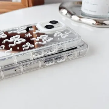 Stylish FLIRACON Heart Bow Mirror Case for iPhone 12 Pro Max