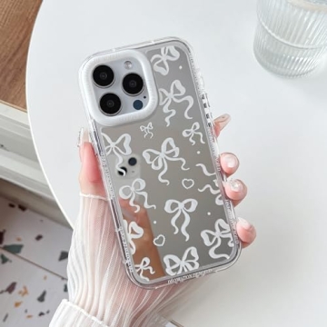 Stylish FLIRACON Heart Bow Mirror Case for iPhone 12 Pro Max