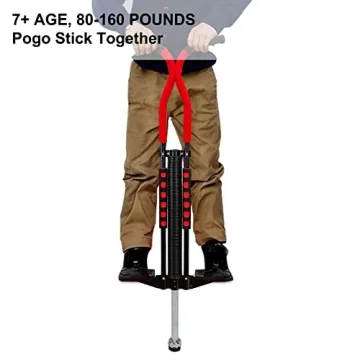 Willingfun Pogo Stick for Kids Age 7, 8, 9, 10 and Up, Pogo Stick Adult, 80 to 160 Lbs, Pro Master Pogo Stick - Black
