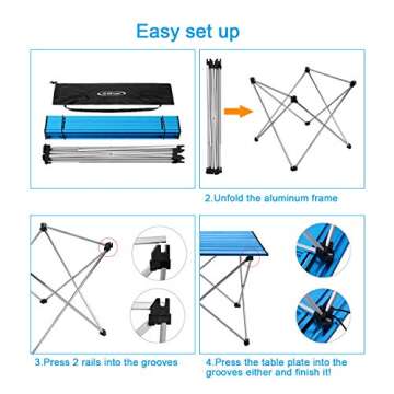 G4Free Lightweight Portable Camping Table for Outdoors