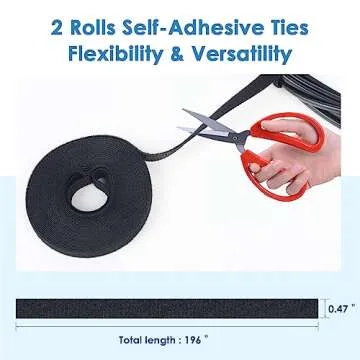 Cable Clips, Cable Organizer, Cord Management, Wire Management System, 10 Pieces, Self Adhesive for Your Wires, Charging and Mouse Cord Black Form Whellen