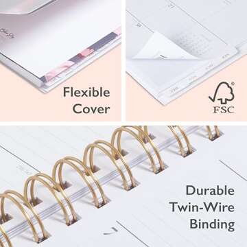 Blue Sky 2025 Weekly Monthly Planner with Notes