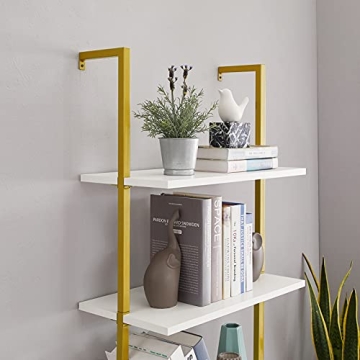 PRAISUN Ladder Shelf - Chic 5-Tier Wall-Mounted Bookshelf