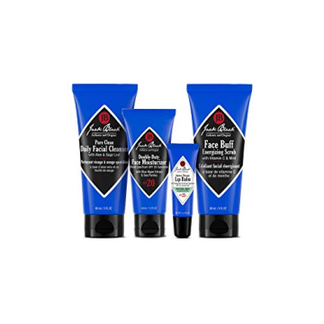 Jack Black Skin Saviors Set - Jack Black Face Wash and Moisturizer Set with Lip Balm SPF 25 and Mens Face Scrub, Jack Black Skin Care Set, Mens Skin Care Kit, Mens Skincare Gift Set, Jack Black Set