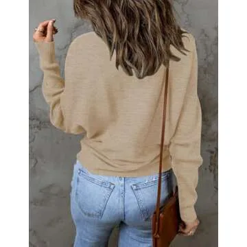 ZESICA Women's Turtleneck Batwing Pullover Sweater