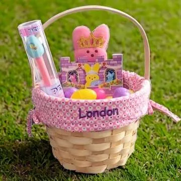 Personalized Colorful Dots Easter Basket for Kids