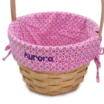 Personalized Colorful Dots Easter Basket for Kids