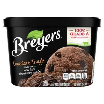 Breyers Original Light Ice Cream for a Delicious Frozen Dessert Chocolate Truffle 100% Grade A Milk & Cream, All American Dairy 48 oz