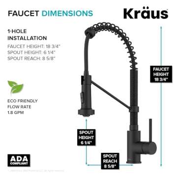 KRAUS Bolden Pull Down Kitchen Faucet in Matte Black