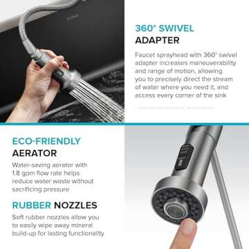 KRAUS Bolden Pull Down Kitchen Faucet in Matte Black