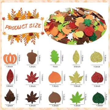 LUKBERA 660pcs Fall Foam Turkey Thanksgiving Craft Kits, Thanksgiving Turkey Foam Stickers Glitter Maple Leaf Pumpkins Self Adhesive Stickers Set for Kids Thanksgiving DIY Arts and Crafts Party Décor