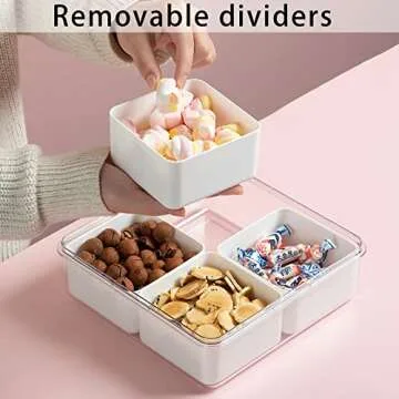 MineSign 2Pack Divided Snack Container for Freshness